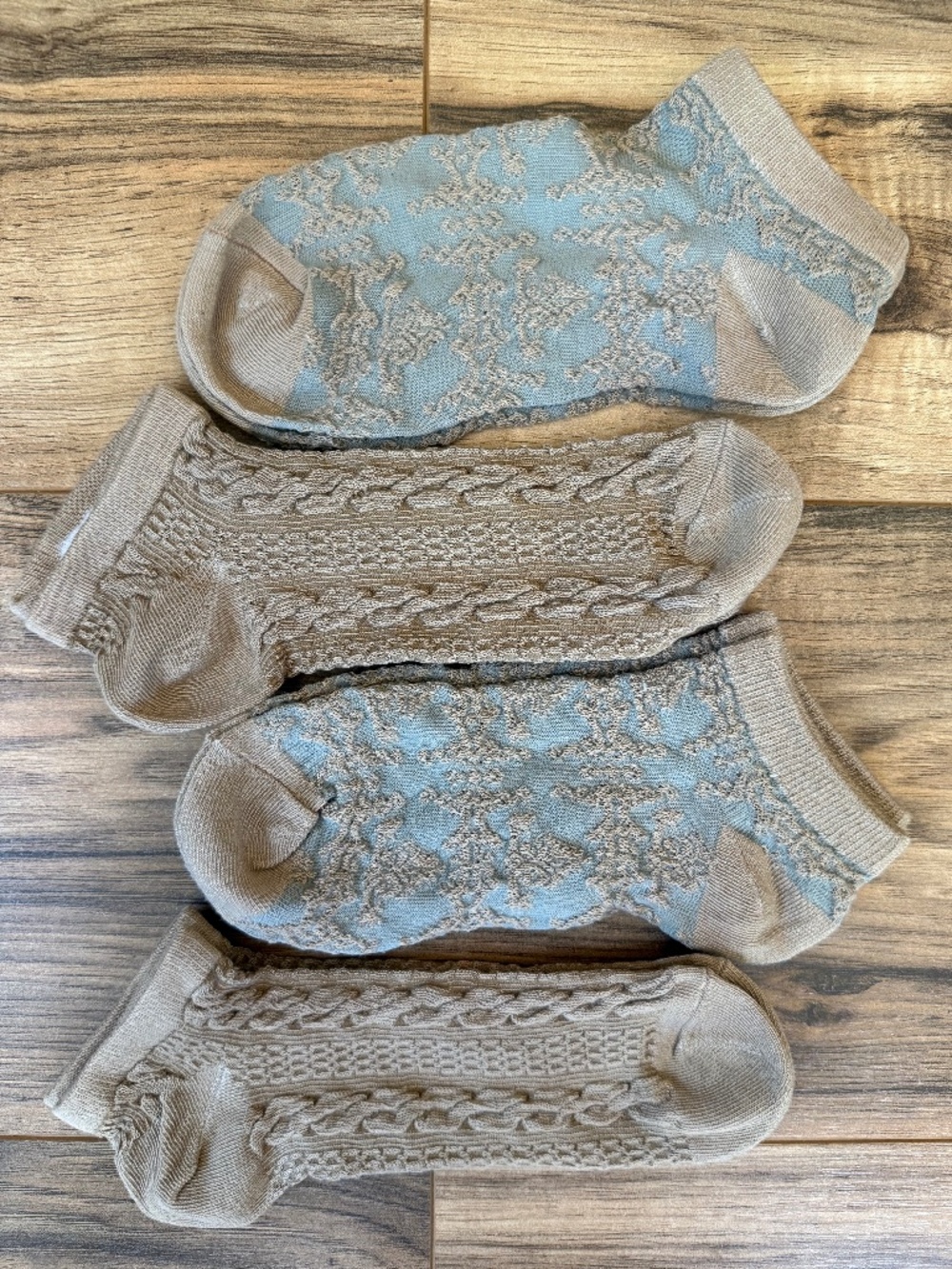 Women's Cable Knit Boho Socks - 4 Pair